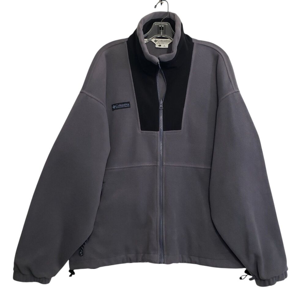 Columbia Men's Full Zip Large Grey Athletic Fleece Jacket